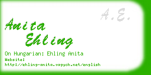 anita ehling business card